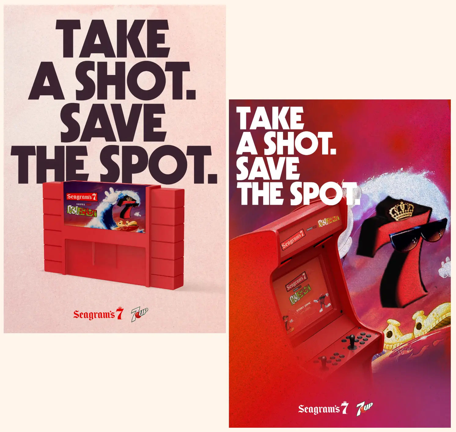 Take a shot. Save the spot. — cartridge and arcade cabinet layouts