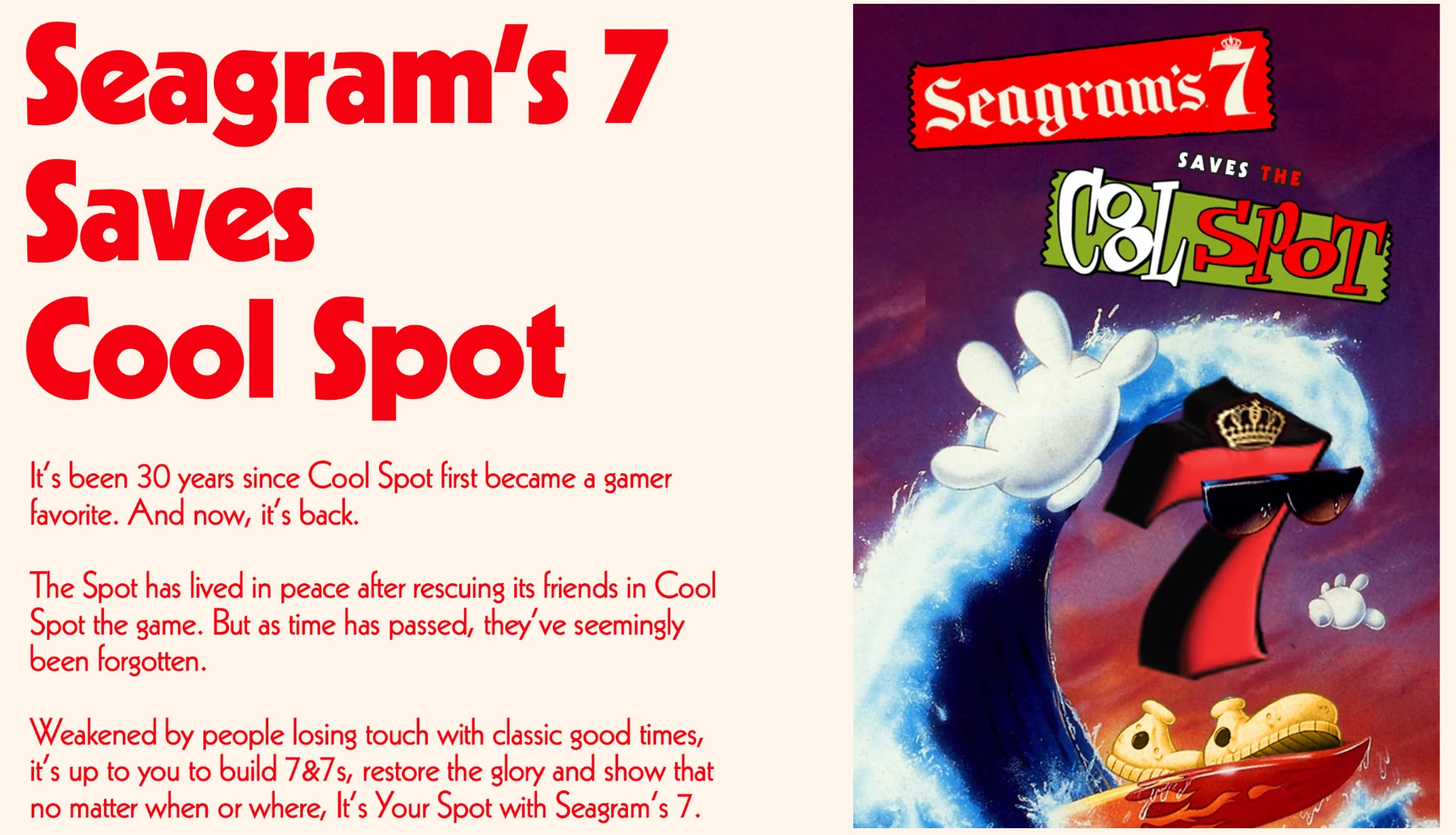 Seagram’s 7 Saves Cool Spot — pitch introduction slide