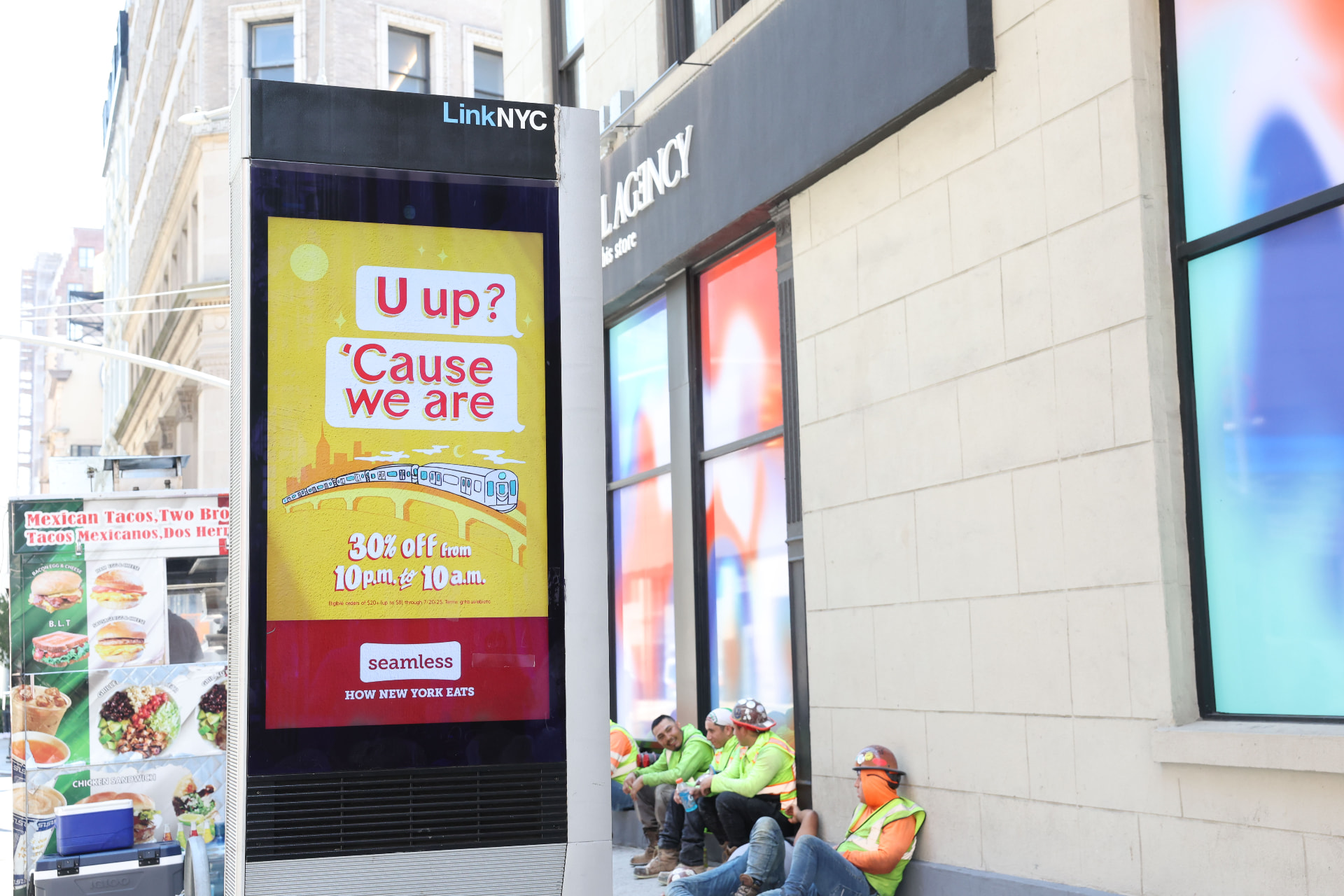 “U up? ’Cause we are” — Seamless LinkNYC street placement